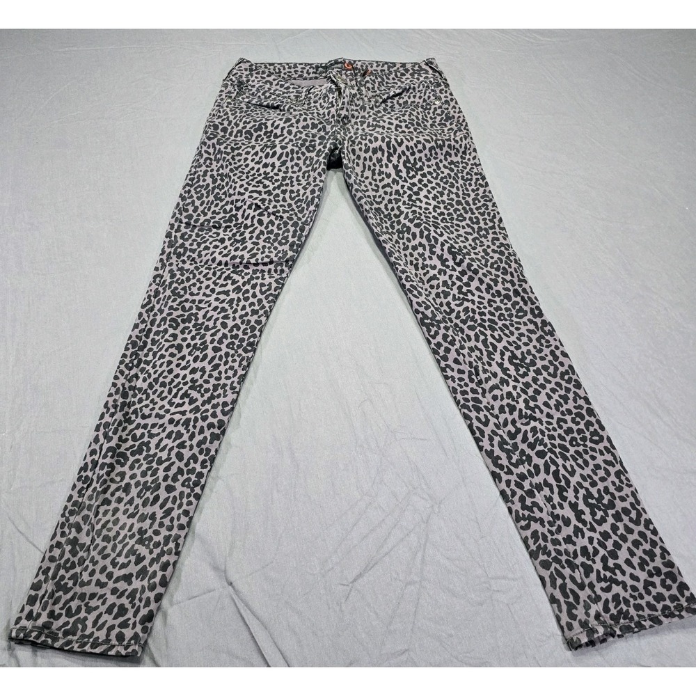 Guess Women's Originals Leopard Print Zip Up Skinny Jeans High‎ Rise Size 27